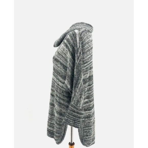 Thistle & Lavender Women's Black Space Dye Gray Cowl Neck Tunic Sweater Sz M - Picture 3 of 12